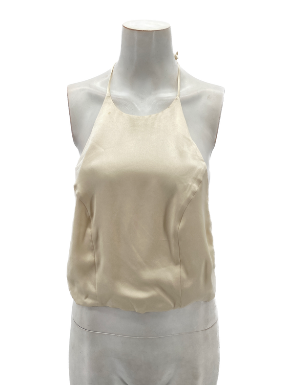 Top en soie beige