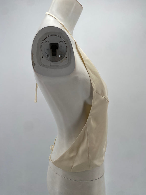 Top en soie beige