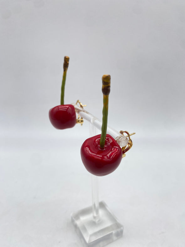 Boucles d'oreilles cerise