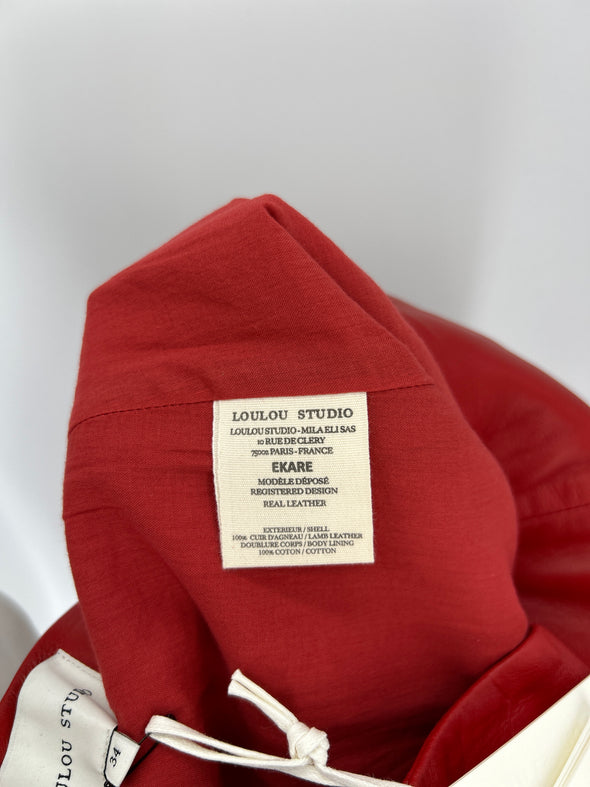 Jupe en cuir rouge "EKARE"