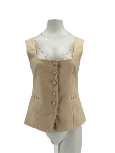 Top en lin beige