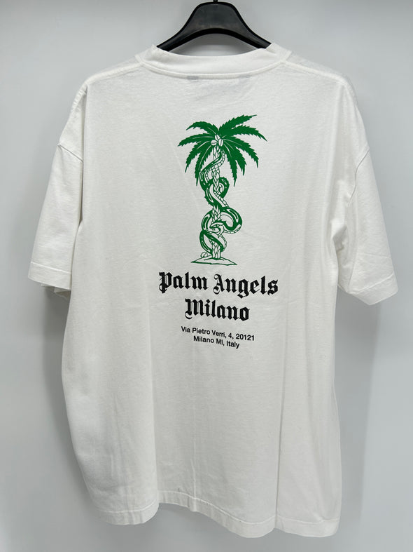 T-shirt blanc avec motif palmier