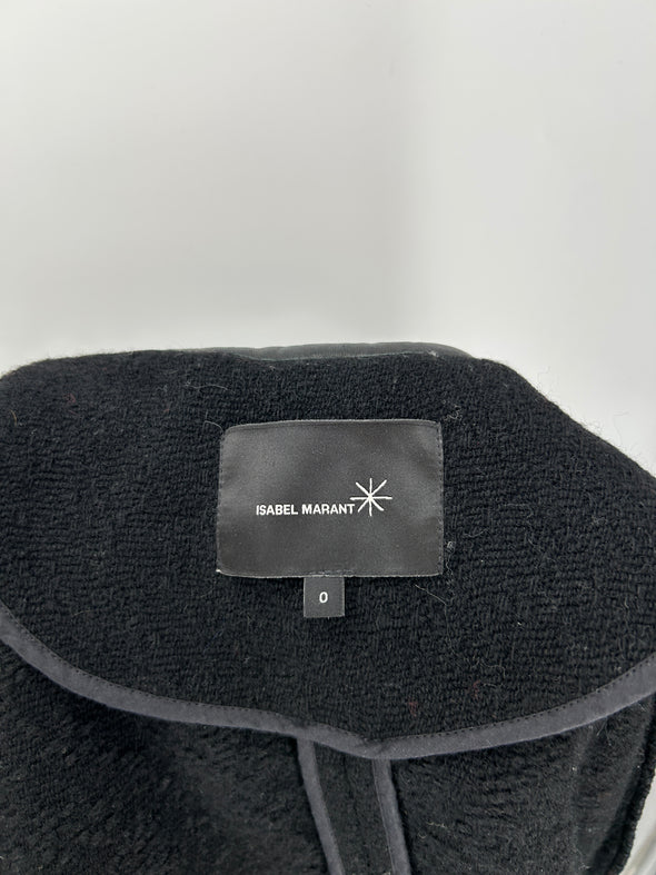 Manteau noir bi-matière