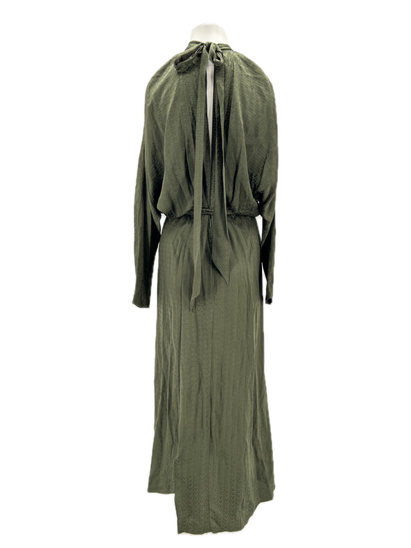 Robe en soie kaki