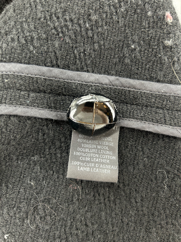 Manteau noir bi-matière