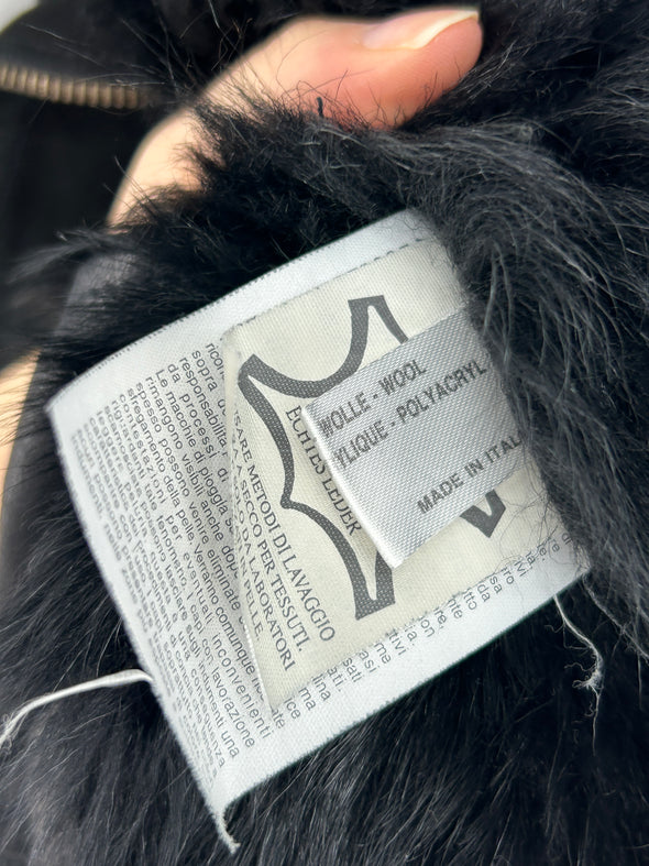 Veste cuir et fourrure