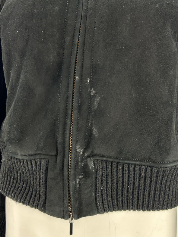 Veste cuir et fourrure