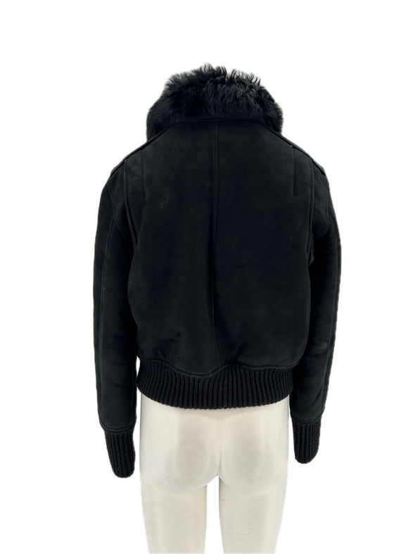 Veste cuir et fourrure