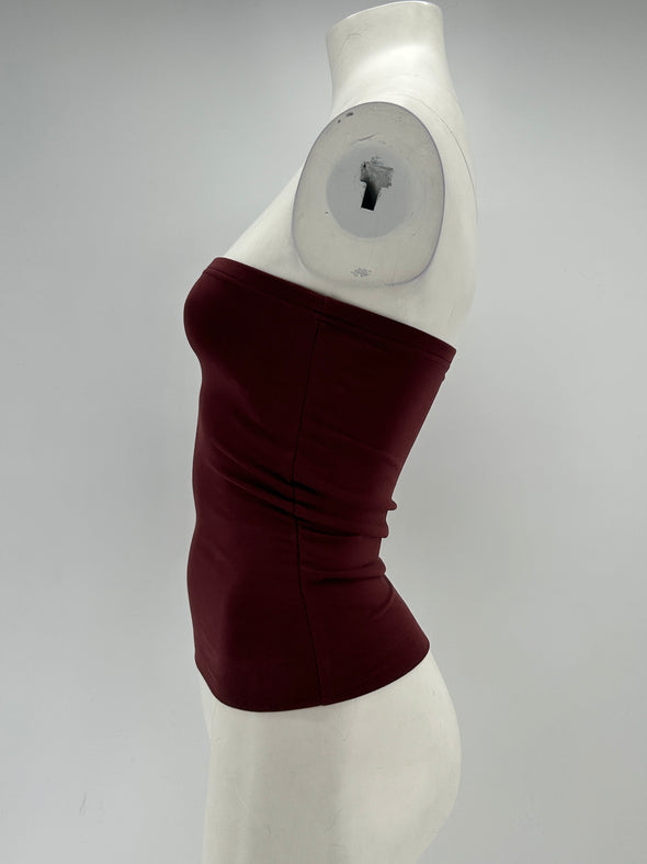 Top bustier bordeaux "SOLRAE"