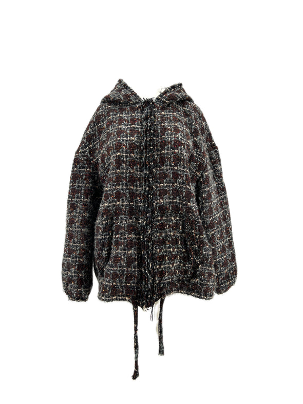 Veste à capuche en tweed