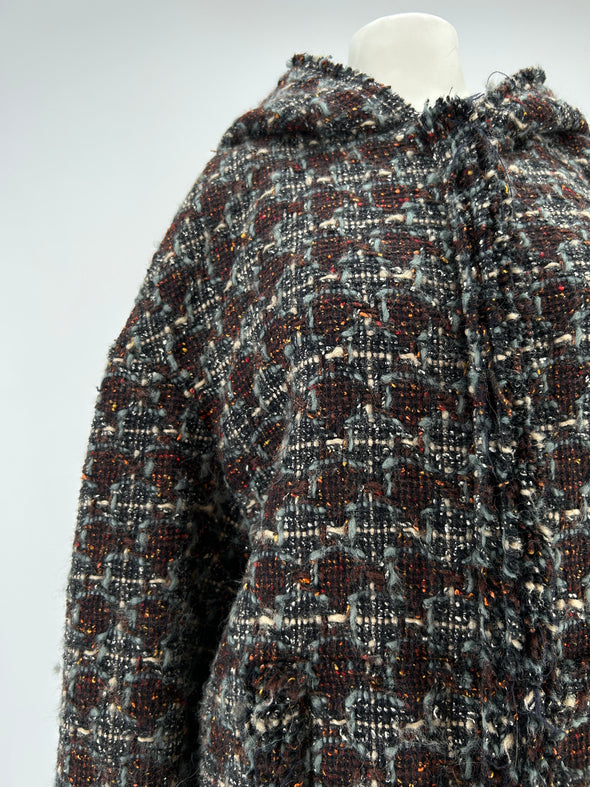 Veste à capuche en tweed