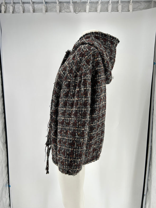 Veste à capuche en tweed