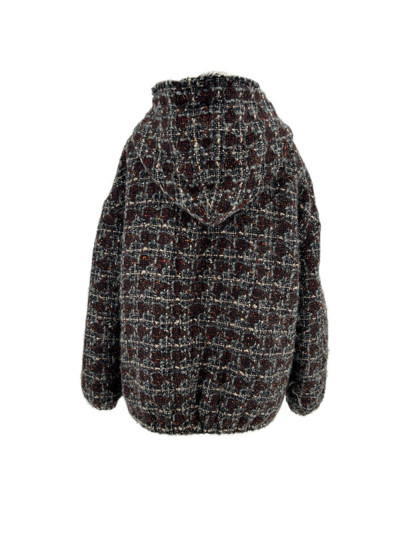 Veste à capuche en tweed