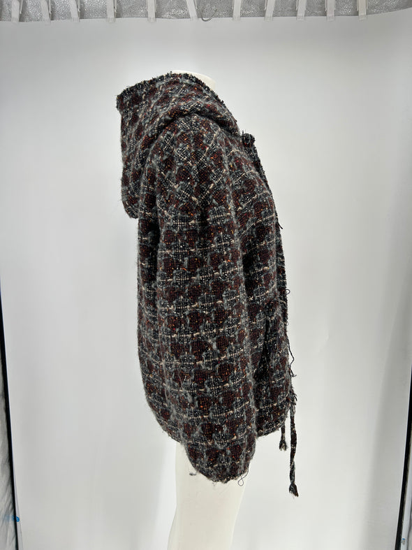 Veste à capuche en tweed