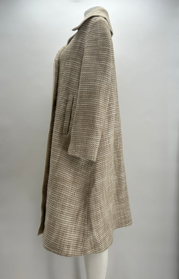 Manteau long chiné beige