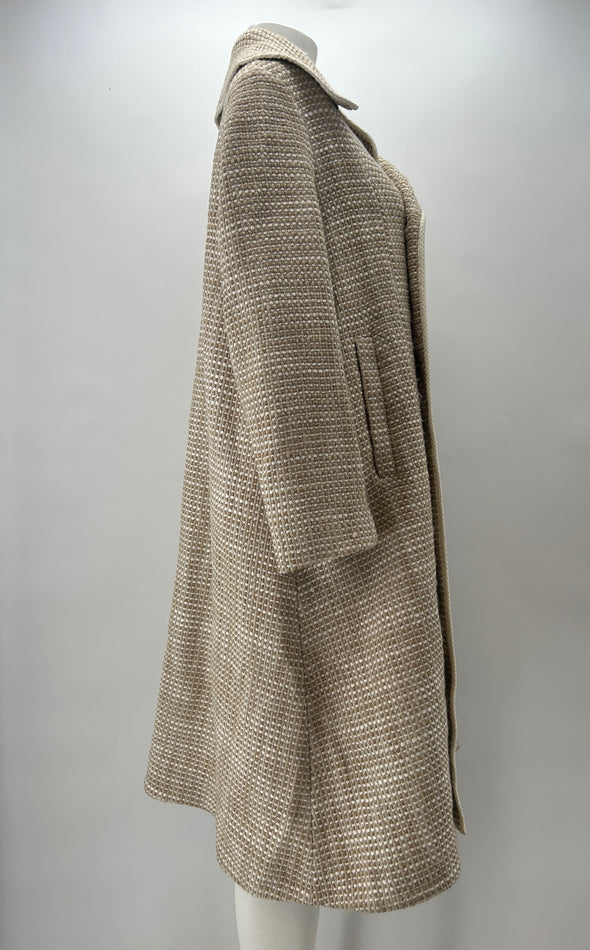 Manteau long chiné beige