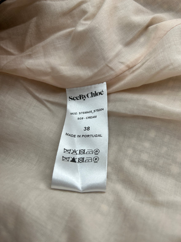 Manteau long chiné beige