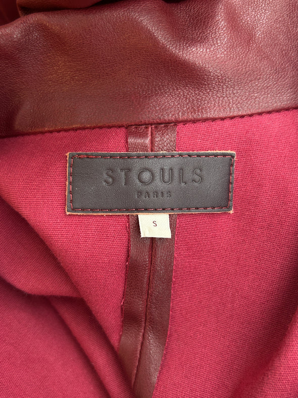 Combinaison bordeaux en cuir