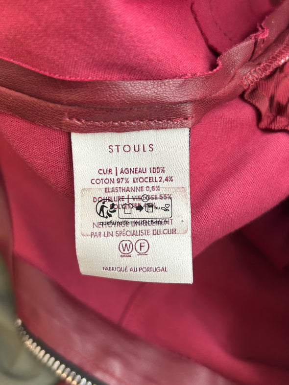 Combinaison bordeaux en cuir