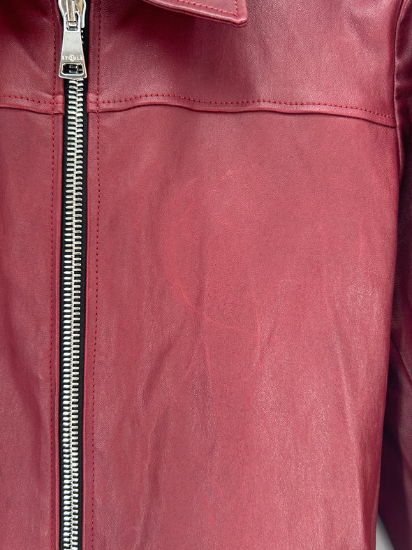 Combinaison bordeaux en cuir