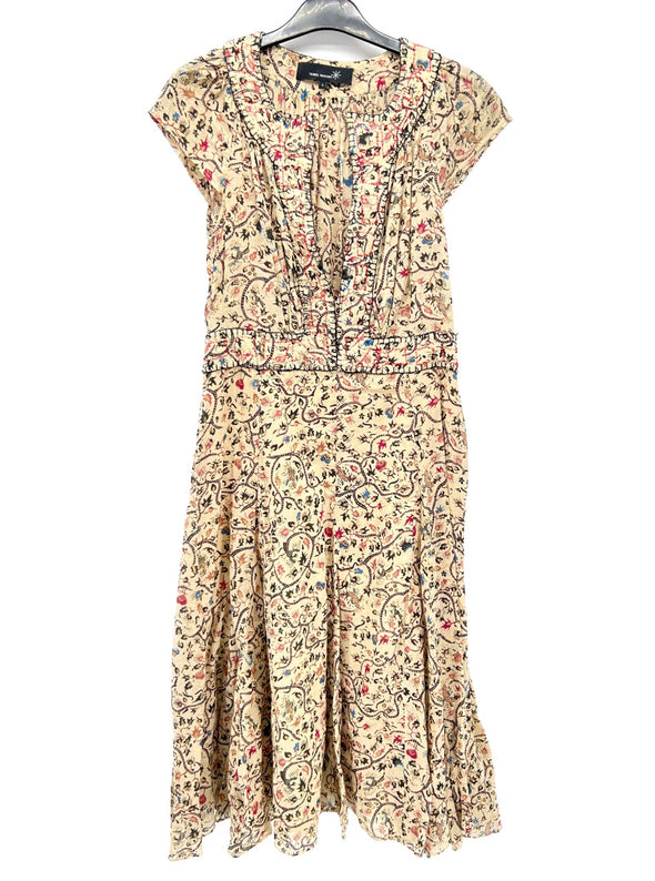 Robe beige à imprimé floral