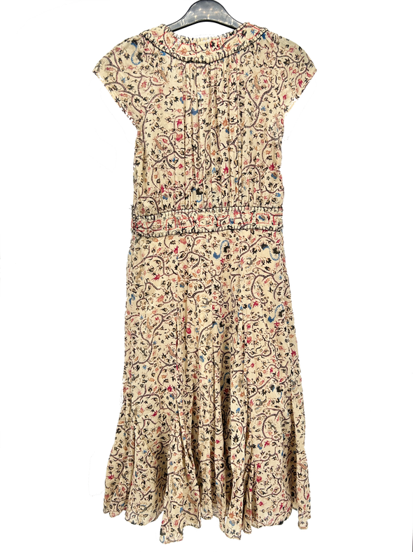 Robe beige à imprimé floral