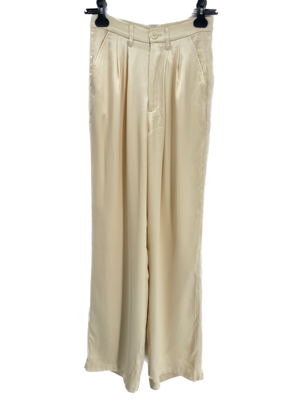 Pantalon blanc en soie