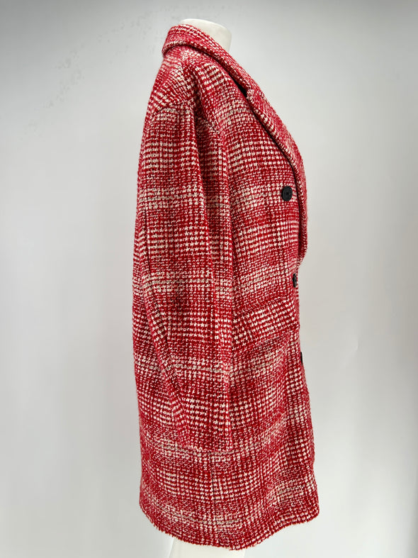 Manteau texturé rouge