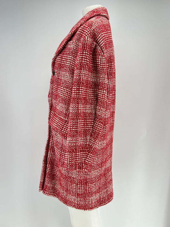 Manteau texturé rouge