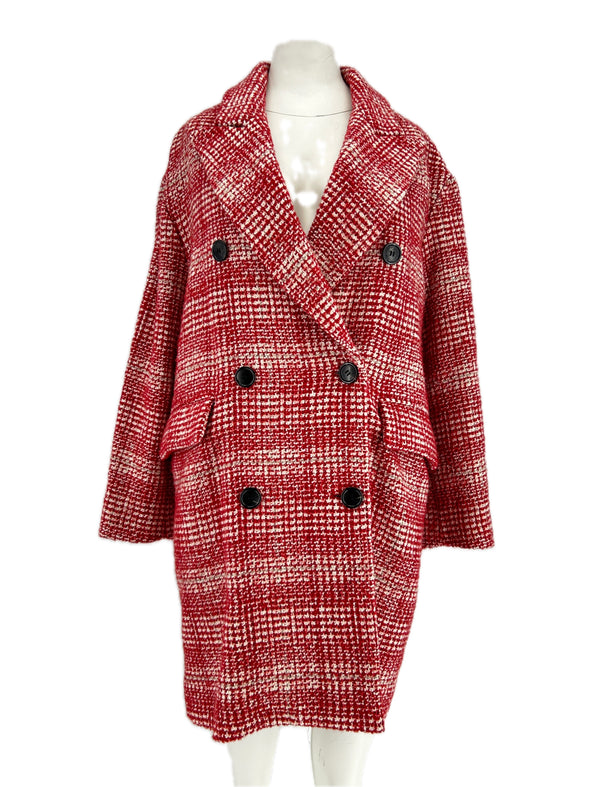 Manteau texturé rouge