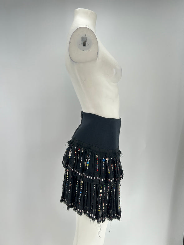 Jupe noire à volants