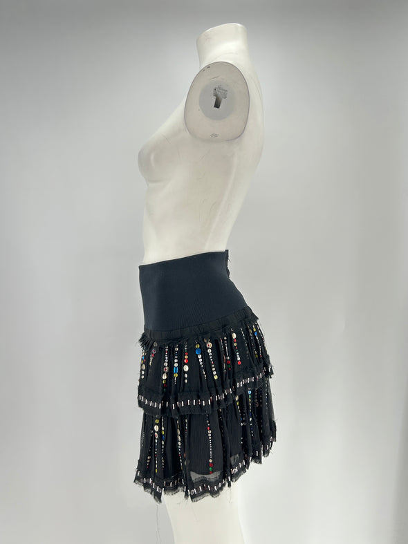 Jupe noire à volants