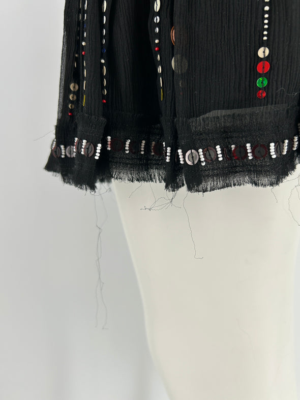 Jupe noire à volants