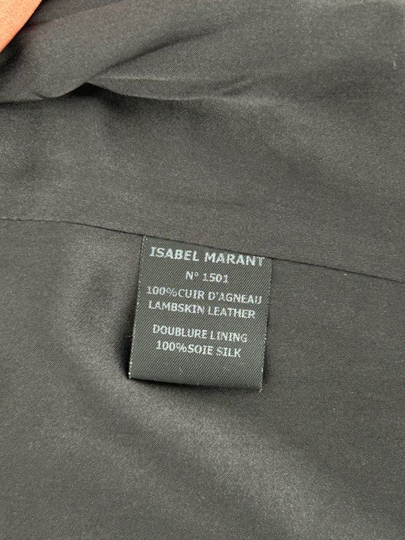 Veste en cuir marron