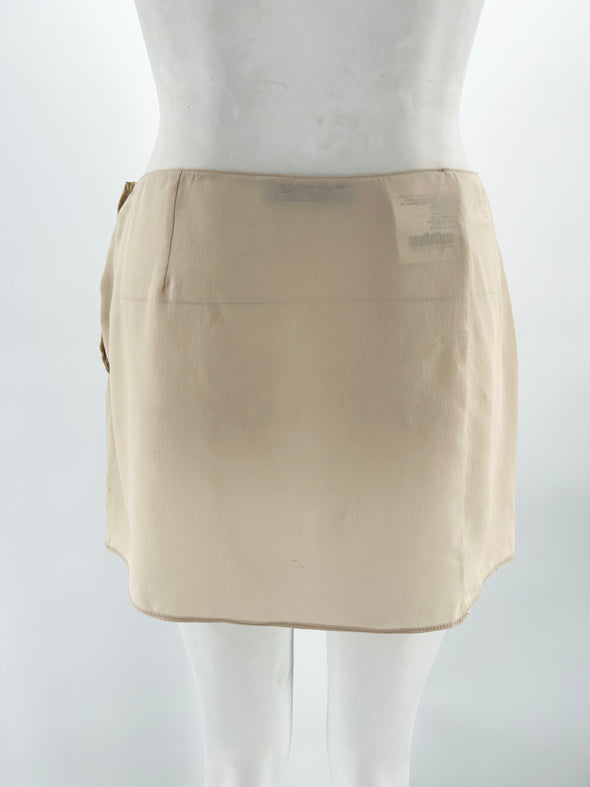 Jupe transparente beige en soie
