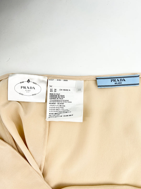 Jupe transparente beige en soie