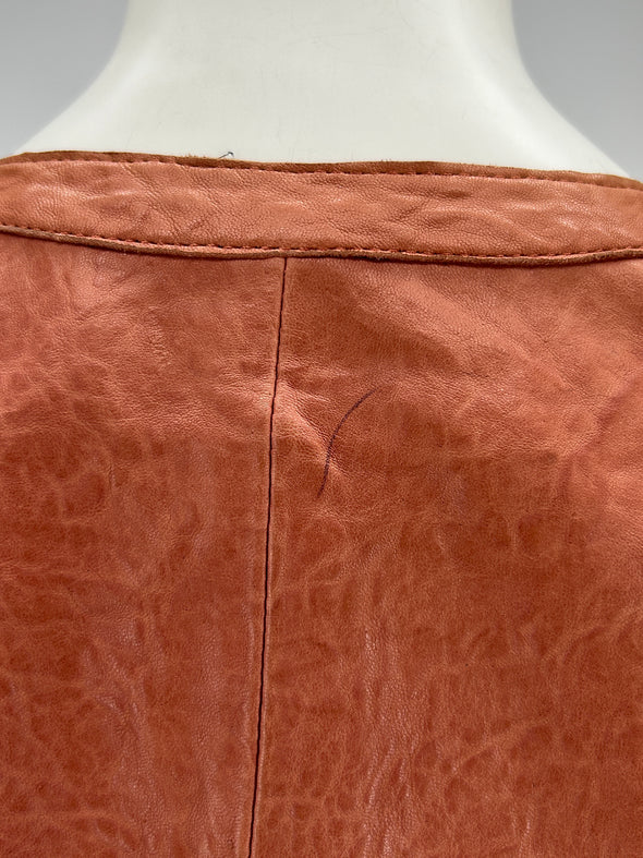 Veste en cuir marron