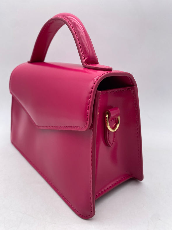 Sac à main en cuir vernis rose