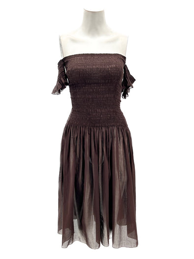 Robe bustier marron