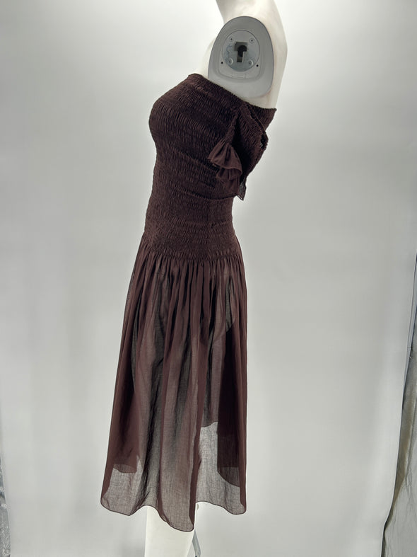 Robe bustier marron