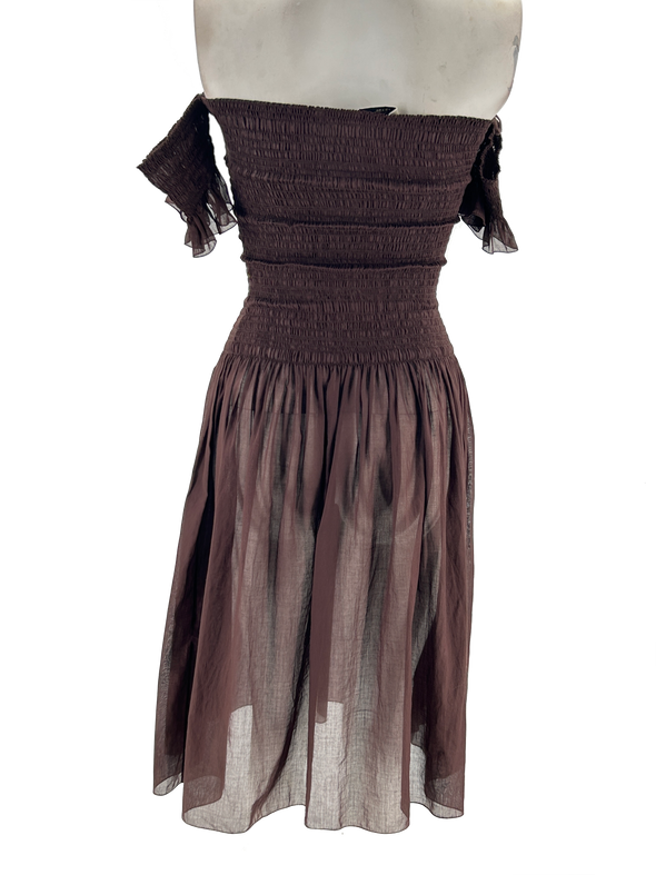 Robe bustier marron