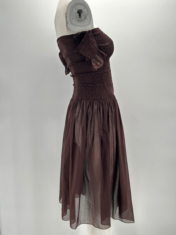 Robe bustier marron