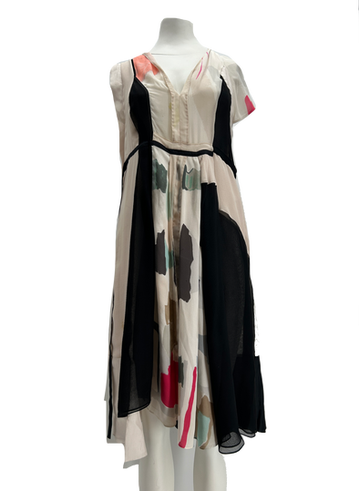 Robe asymétrique multicolore