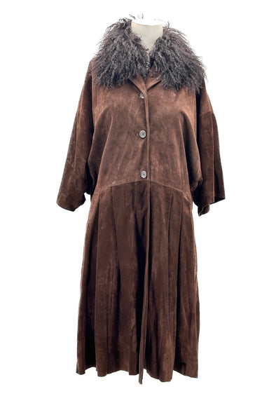 Manteau marron à fourrure