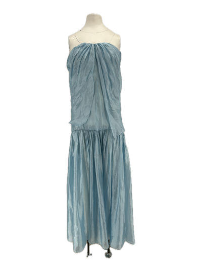 Robe drapée bleue