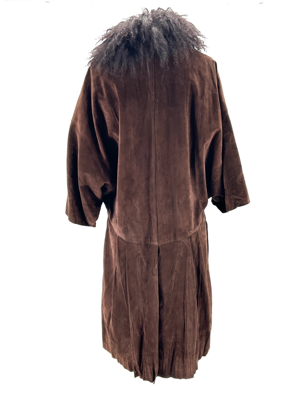 Manteau marron à fourrure
