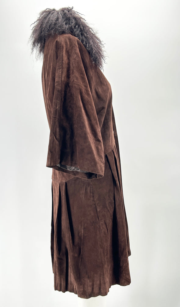 Manteau marron à fourrure