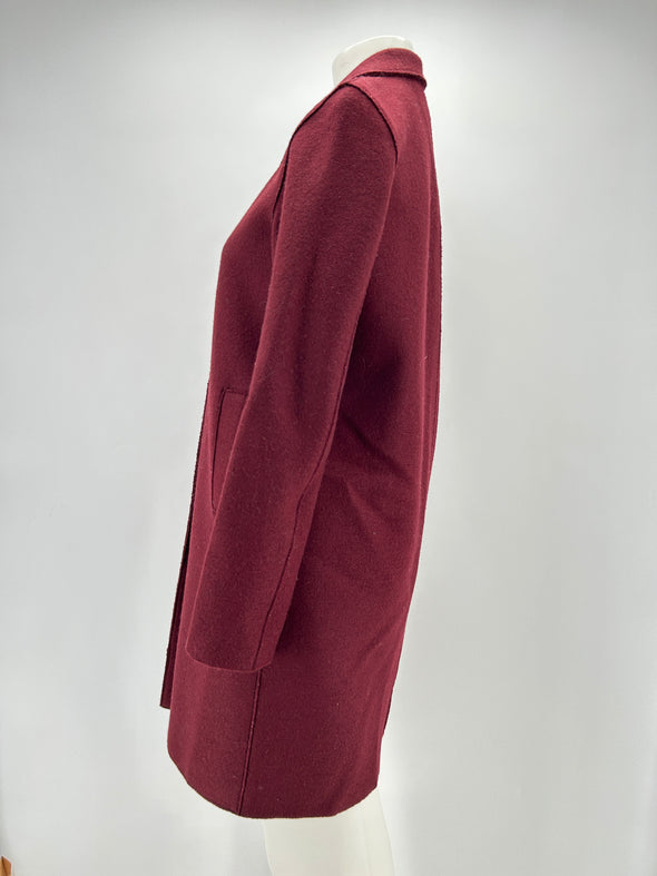 Manteau en laine bordeaux