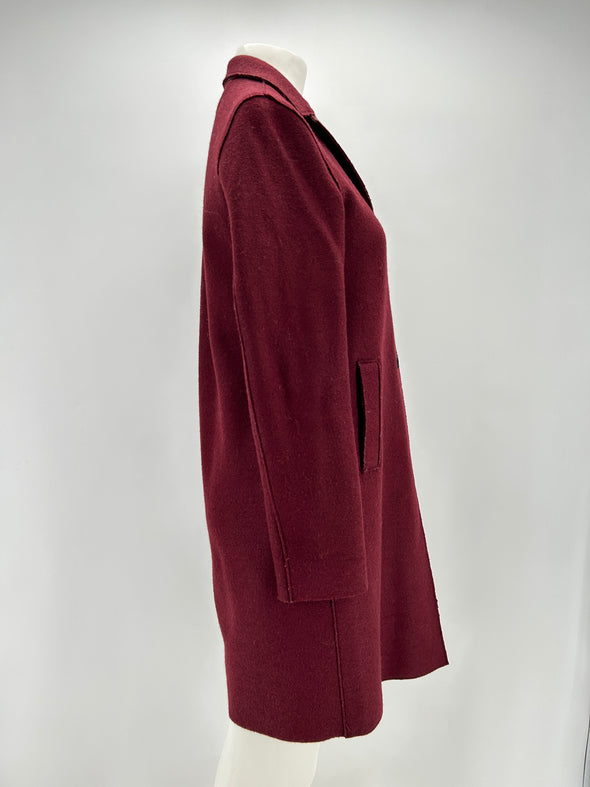 Manteau en laine bordeaux