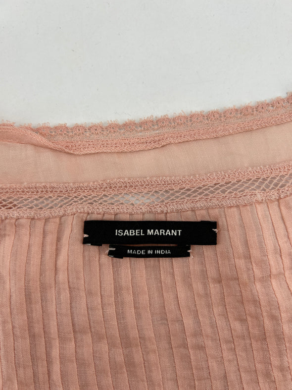 Top "Ojima" rose à volants